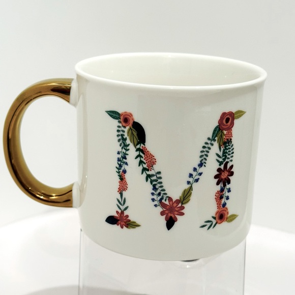 Opalhouse Monogram Letter *M * Floral Porcelain Coffee Mug Tea Cup (003990) - Picture 1 of 5